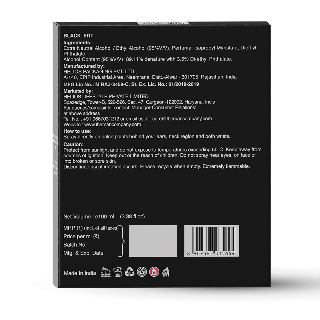 Eau De Toilette I Black (100ml)