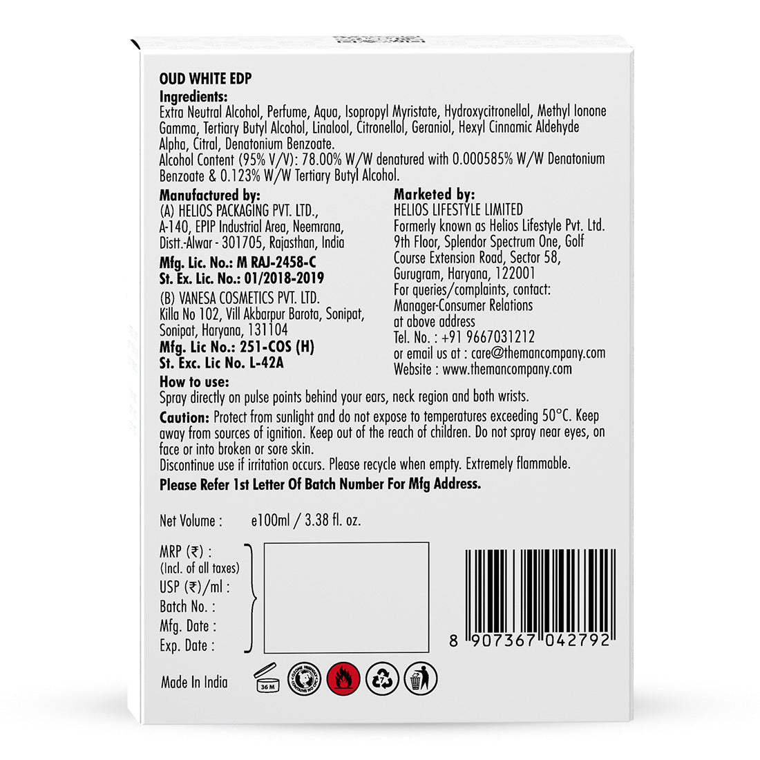 Eau De Parfum | Oud White