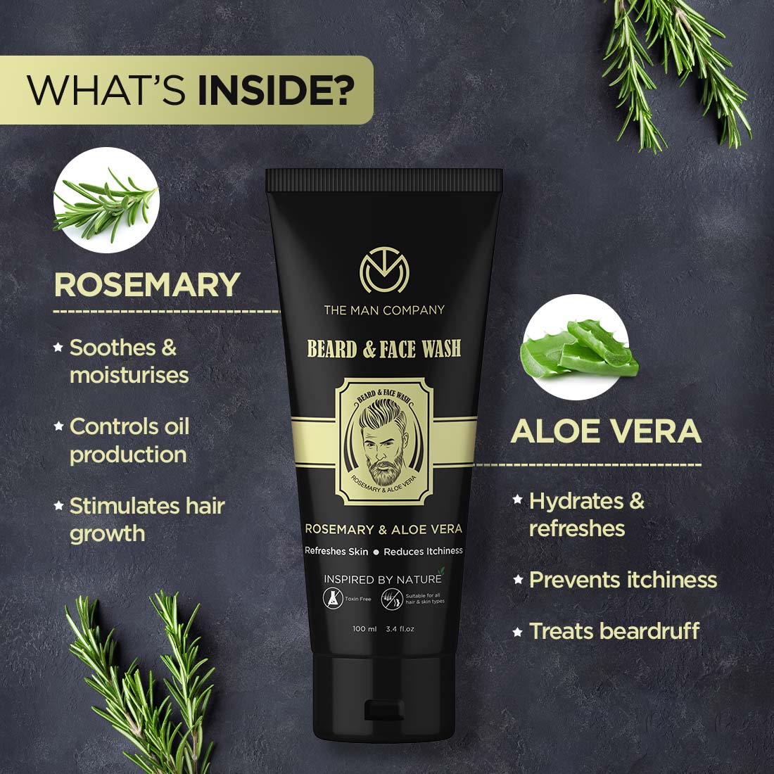 Beard & Face Wash | Rosemary & Aloe Vera
Beard & Face Wash | Rosemary & Aloe Vera