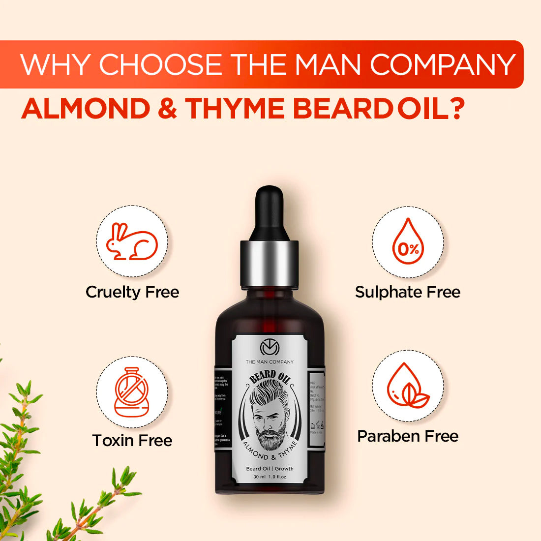 Beard Oil Almond & Thyme - Bulk Buy