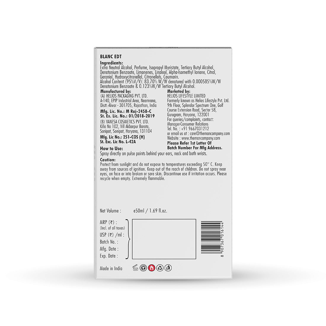 Eau De Toilette | Blanc (50ml)