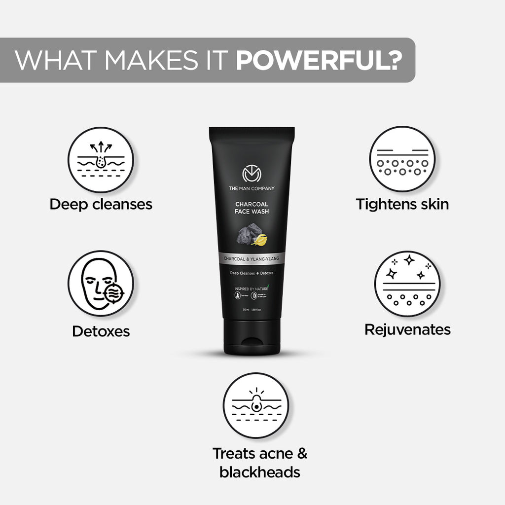 The Man Company Charcoal Face Wash for deep cleansing