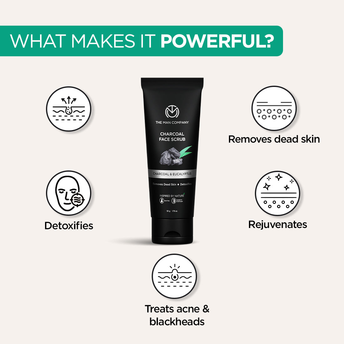 Charcoal Face Scrub (50ml)