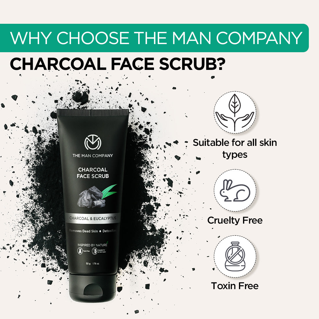 Charcoal Face Scrub (50ml)