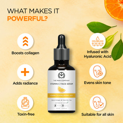 Vitamin C Face Serum | Vitamin C & Hyaluronic Acid (30ml) - Bulk Buy