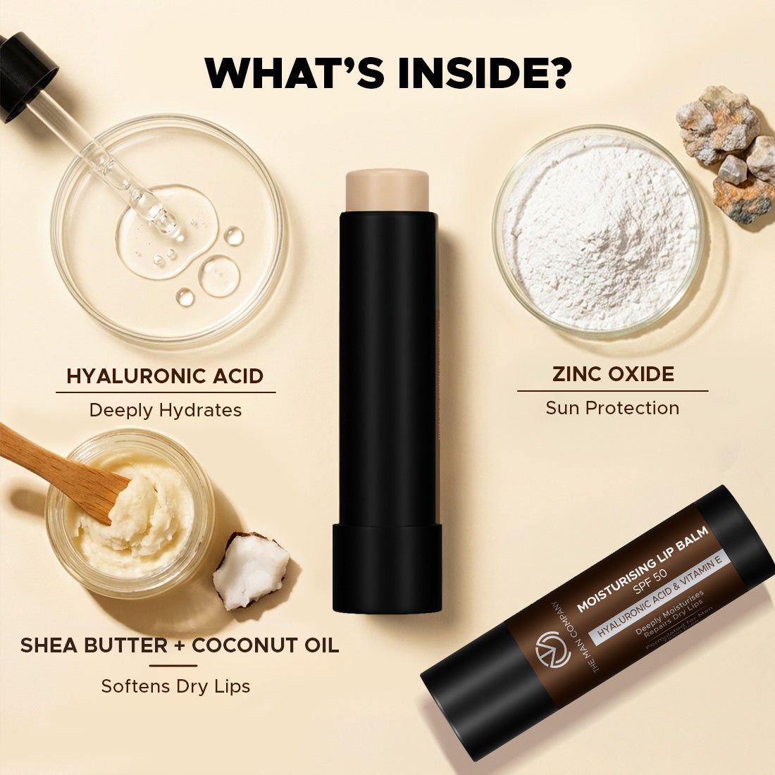 Moisturising Lip Balm for Men SPF 50 | For Dry and Chapped Lips