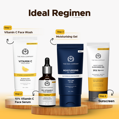 10% Vitamin C Face Serum for Man | Brightens Skin | Controls Excess Oil | Stable Vitamin C & Zinc PCA