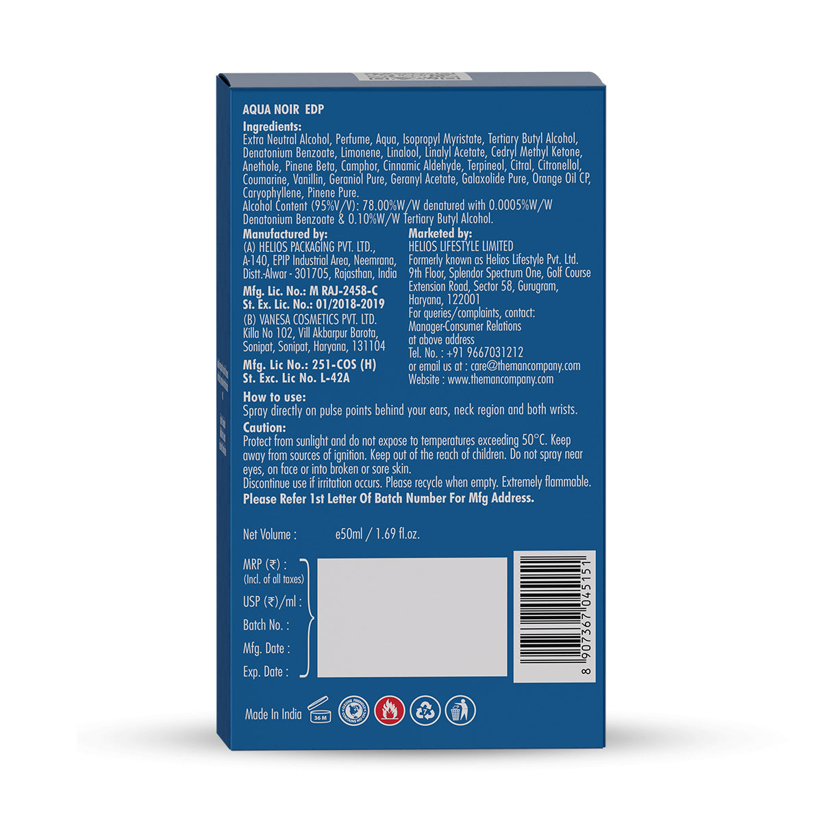 Eau De Parfum | Aqua Noir 50ml