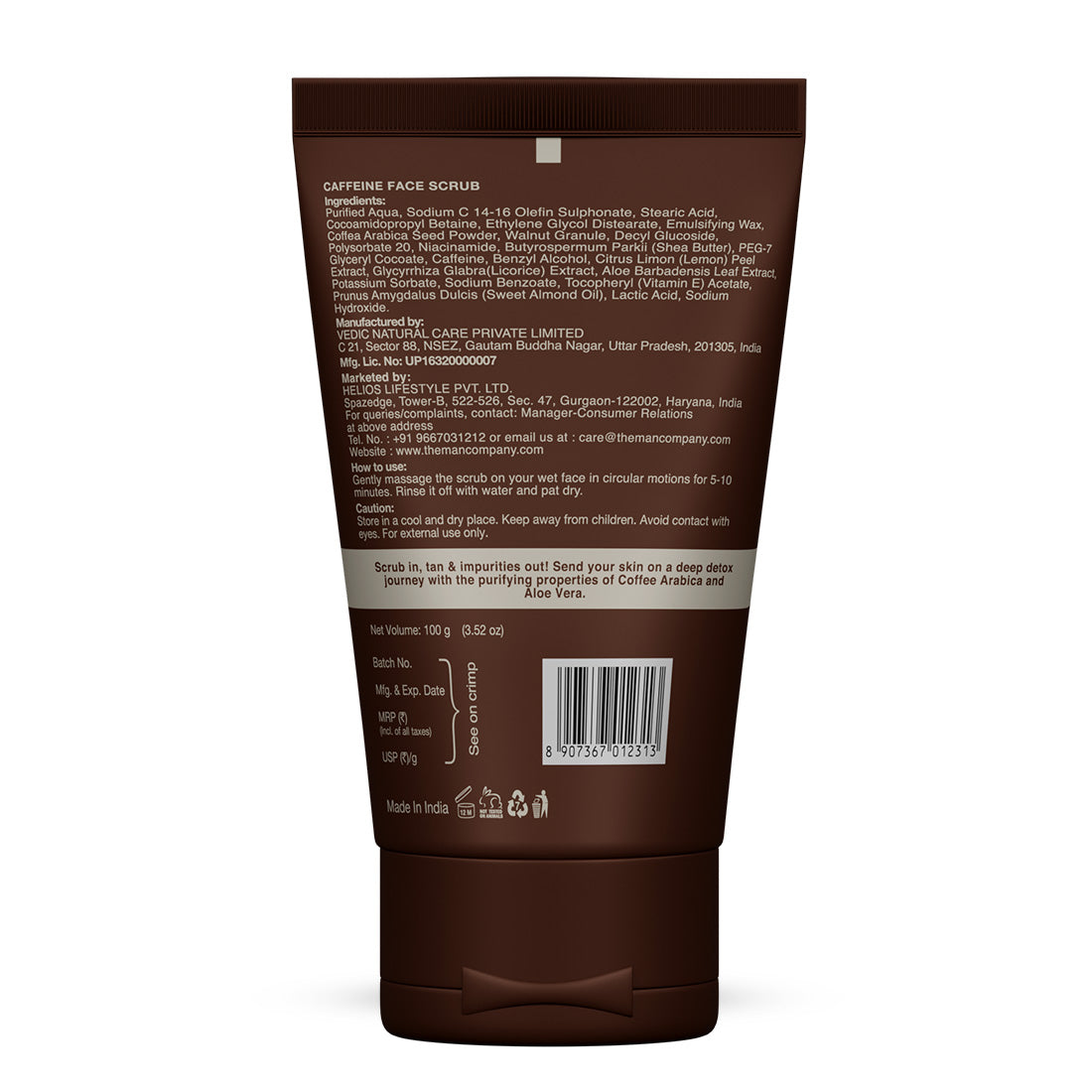 Caffeine Face Scrub |  Coffee Arabica & Aloe Vera