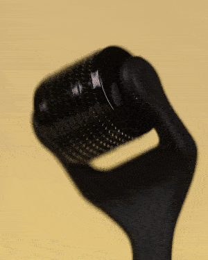 With a little pressure, roll the derma roller in the direction of your hair growth. Wash the roller after every use