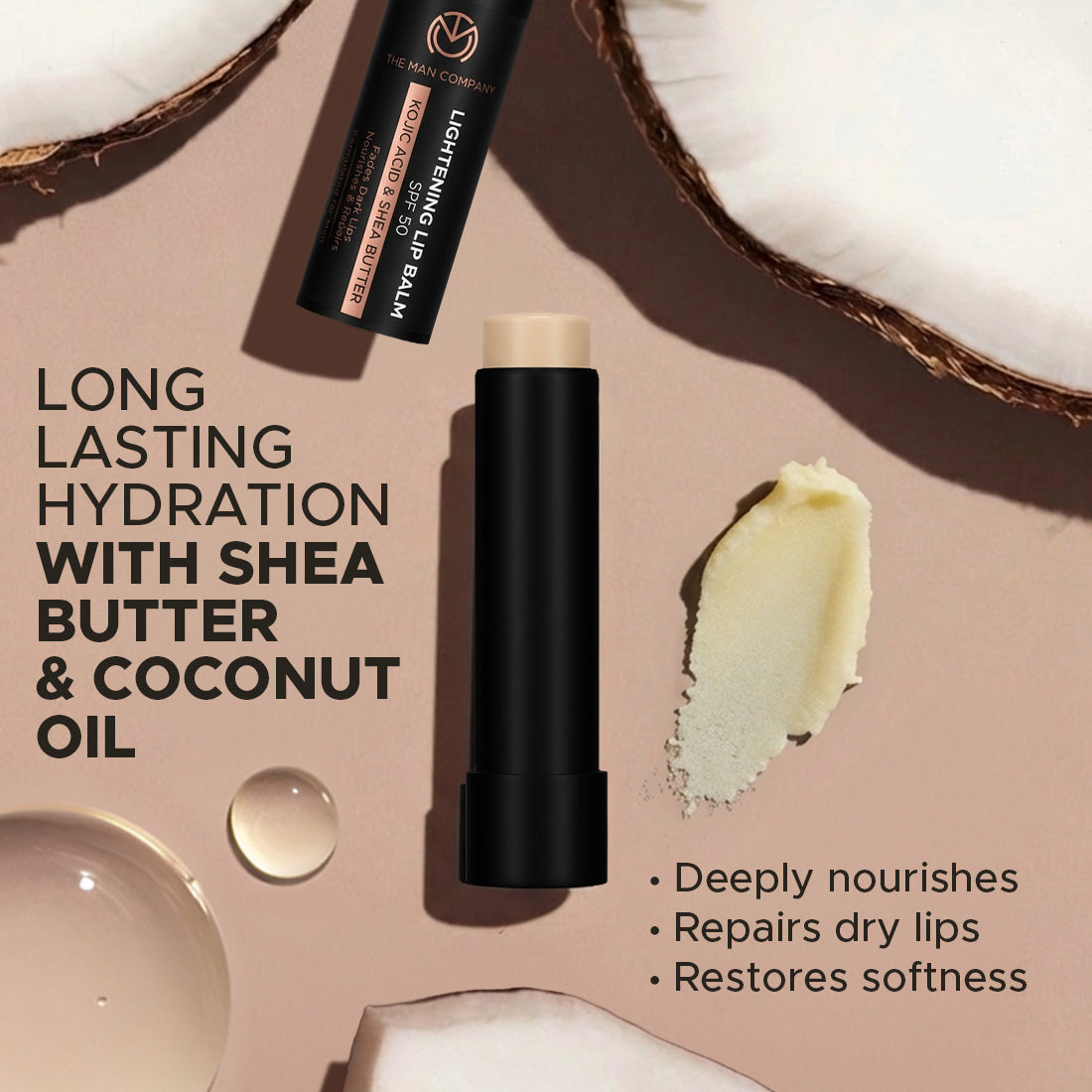 Lightening Lip Balm for Men | Reduces Lip Darkness | Sun Protection with SPF 50 | Nourishes & Hydrates