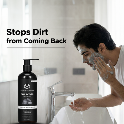 Charcoal Face Wash for Men – Charcoal & Niacinamide | Deep Cleansing & Oil Control