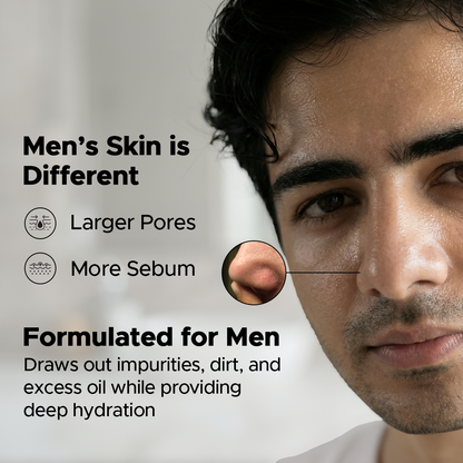 Charcoal Face Wash for Men – Charcoal & Niacinamide | Deep Cleansing & Oil Control