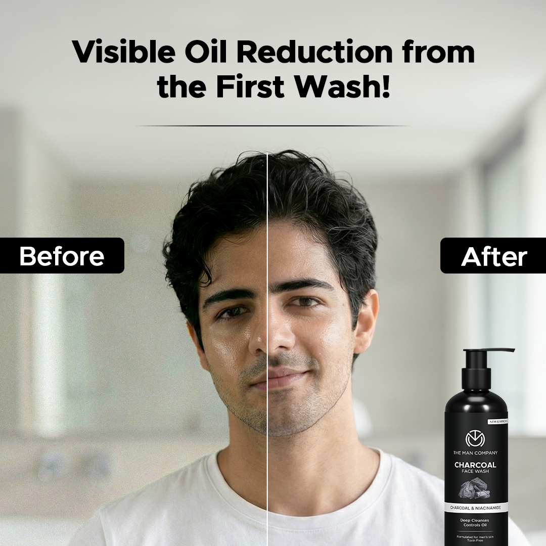 Charcoal Face Wash for Men – Charcoal & Niacinamide | Deep Cleansing & Oil Control