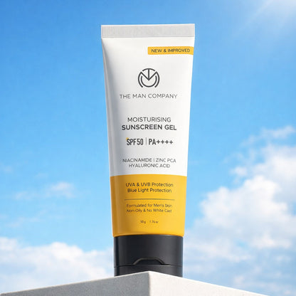 Moisturising Sunscreen Gel for Men | SPF50 PA++++ | For Oily, Dry & Normal Skin