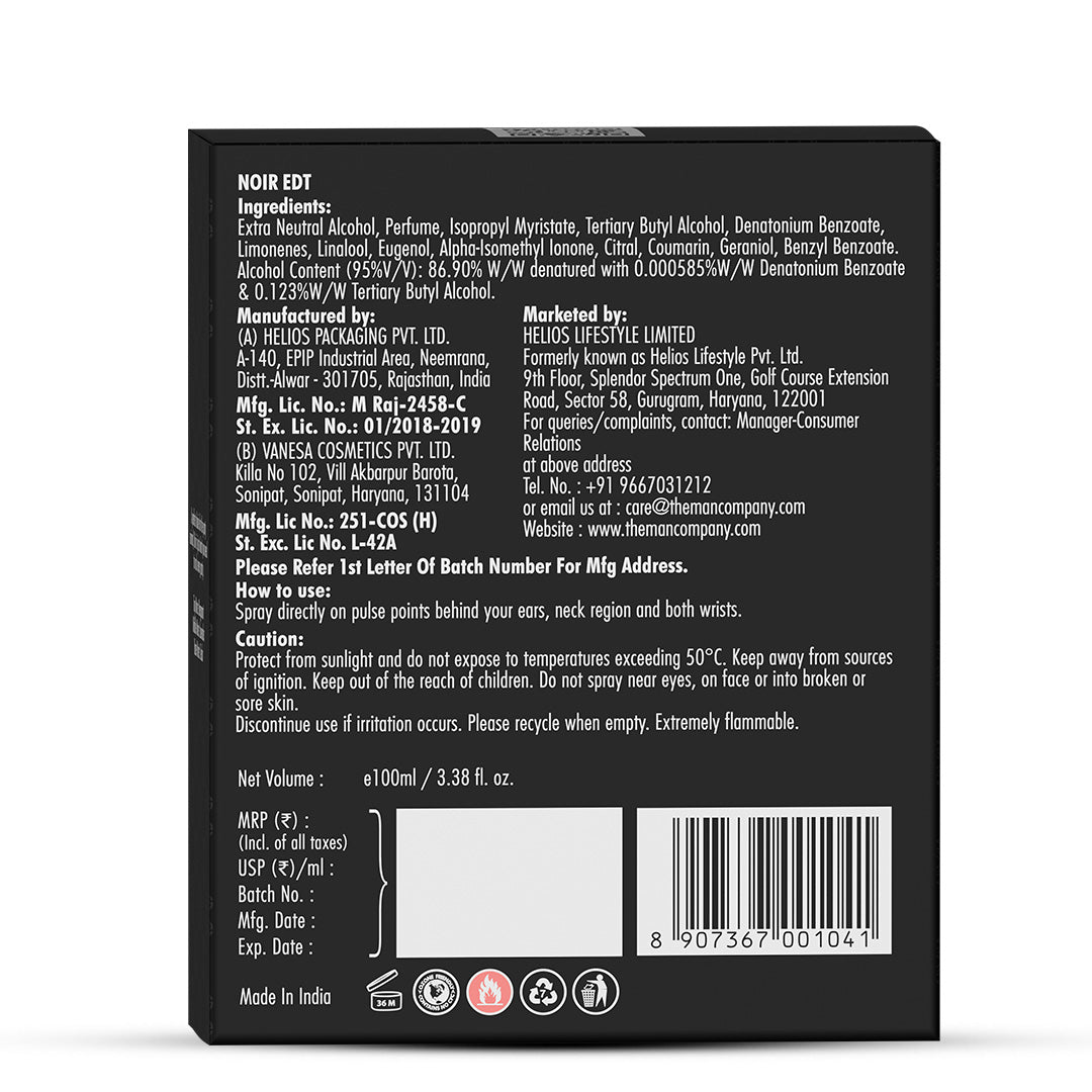 Eau De Toilette | Noir (100ml)