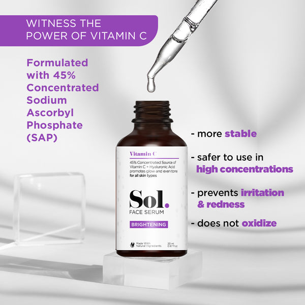 Sol. Vitamin C Brightening Face Serum | Hyaluronic Acid Base