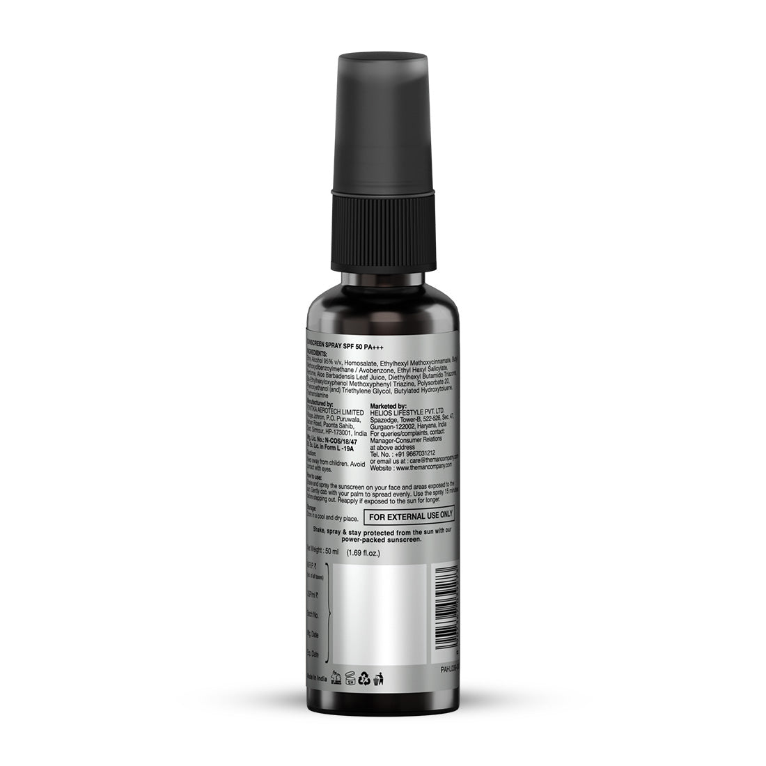 Sunscreen Spray SPF 50 PA+++ | Easy To Apply | UVA & UVB Protection | Water Resistant | Non-Sticky & Oil-Free