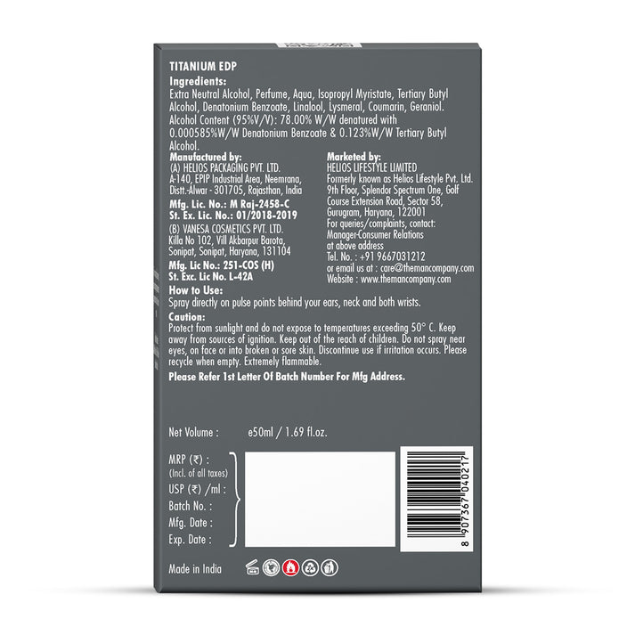 Titanium EDP Pack of 2 (50ml + 100ml) | The Man Company
