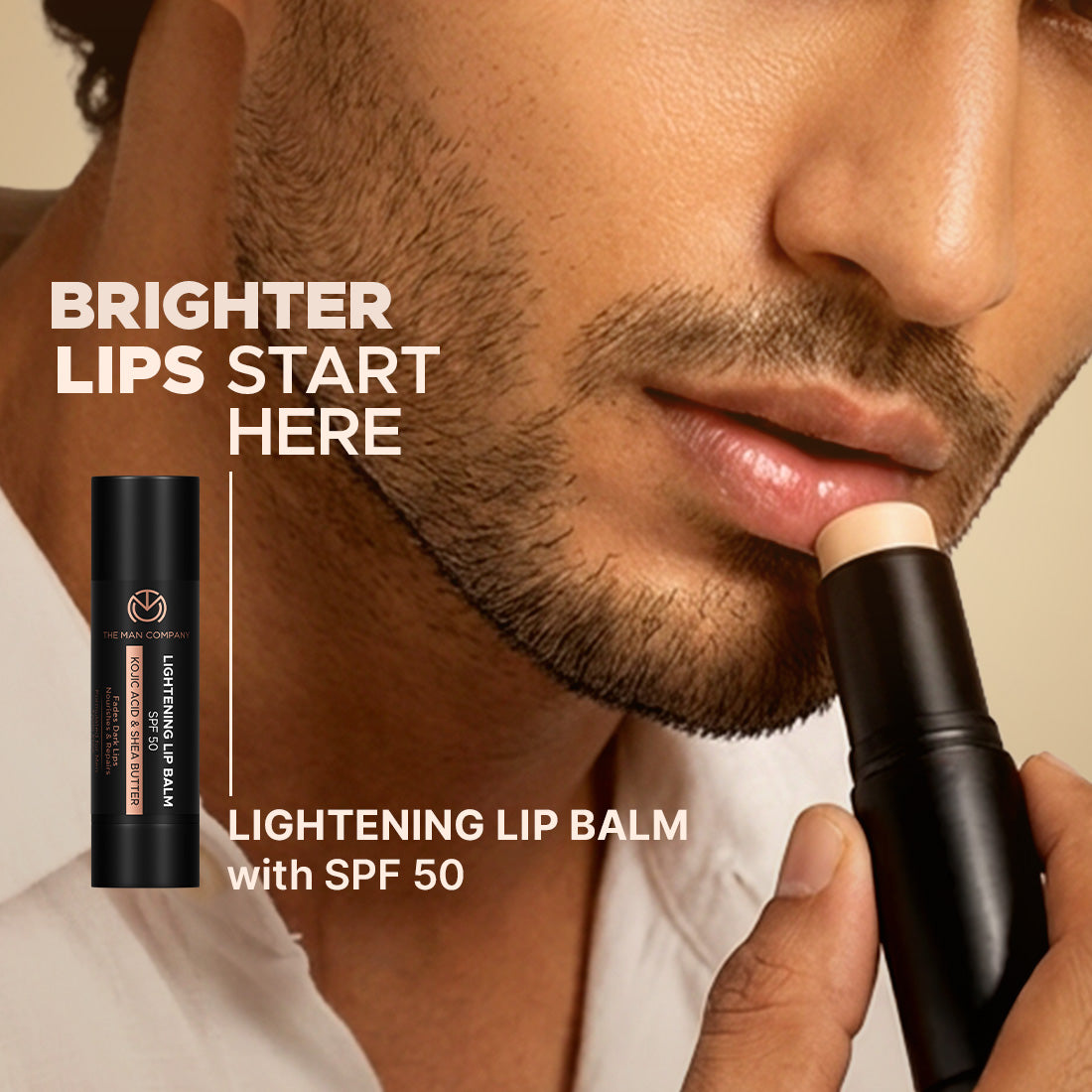 Lightening Lip Balm for Men | Reduces Lip Darkness | Sun Protection with SPF 50 | Nourishes & Hydrates