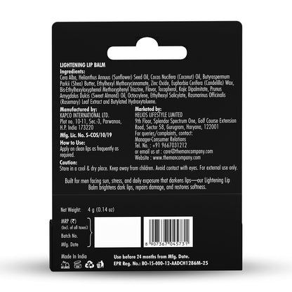 Lightening Lip Balm for Men | Reduces Lip Darkness | Sun Protection with SPF 50 | Nourishes & Hydrates