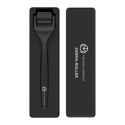 Activate your scalp and beard with The Man Company’s incredibly safe to use and effective Derma Roller. A newly-introduced hand-held device specially designed with a titanium finish for superior handling. It has 540 (0.5 mm) chromium needles that create micro-punctures on the surface of your scalp & beard to bring sleeping follicles back to life. The micro-needles penetrate just deep enough to boost growth and increase blood circulation and supply of collagen, efficiently improving hair health.