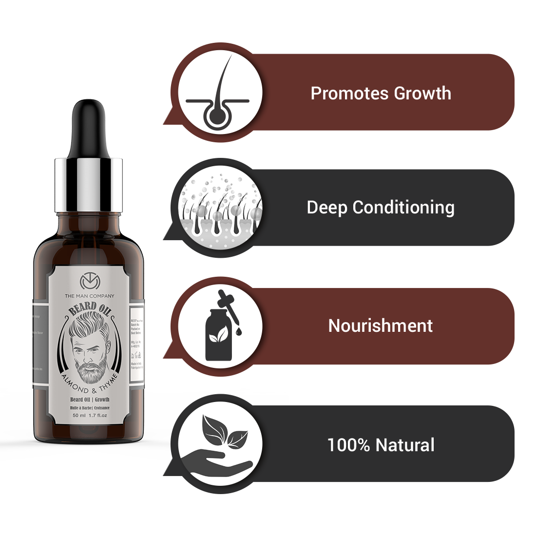 Beard oil. Almond & Thyme. Promotes hair growth. Hair nourishment.